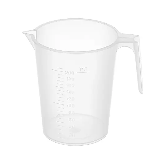 Стакан мірний пластмасовий прозорий з ручкою для харчових продуктів 200 мл, Господар Прозорий 87921 - фото 1