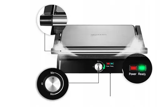 Раскладной электрогриль 2в1 Mozano 2200W с регулировкой температуры - фото 3