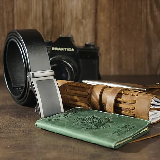 Ремінь шкіряний Vintage чоловічий 115х3,4 см acs0018121 - фото 4