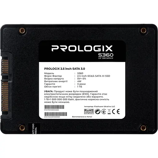 SSD накопичувач Prologix S360 1 TB (PRO1000GS360) [153330] - фото 2