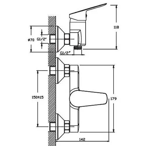 Смеситель для душа Haiba NIKAS 003 (HB0869) - фото 2