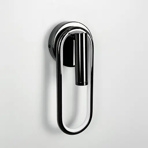 Бра у чорному глянцевому корпусі із світлодіодним овалом та спотом Line F WB 22/2 BK - фото 3