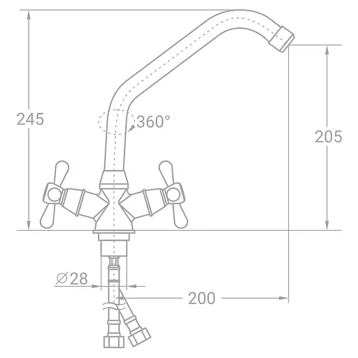 Змішувач для кухні TAU VD-4B161C 9870100 - фото 2