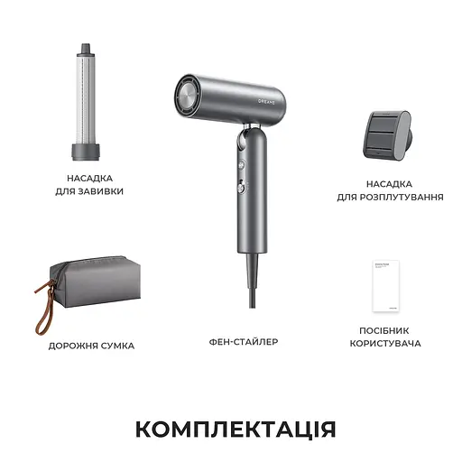 Фен-стайлер Dreame Pocket Grey AHD51-GR - фото 11