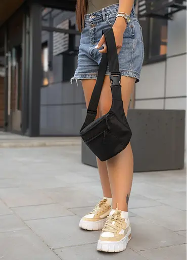 Женская сумка на пояс бананка Sambag Tirso Max черный 38×17×6 см (80341065) - фото 4