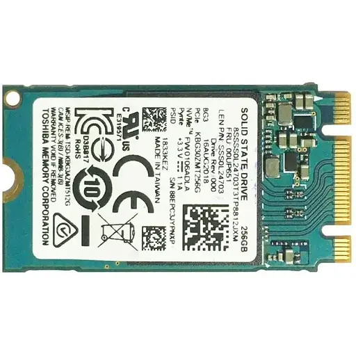 Накопичувач SSD Toshiba M.2 2242 256GB (KBG30ZMT256G) Б/В - фото 1