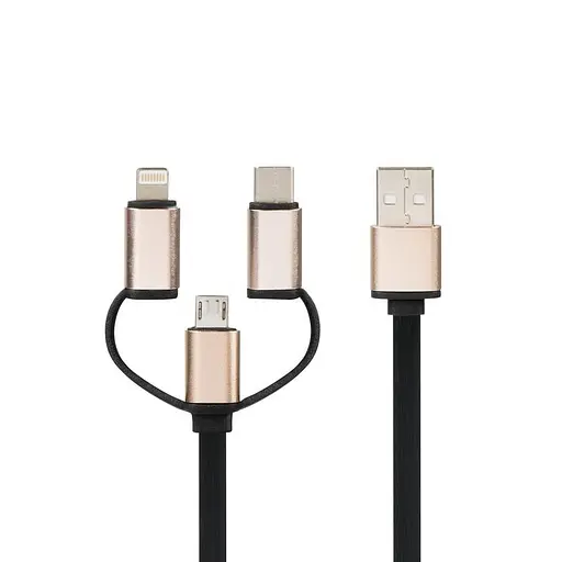 Кабель Optima 3in1 MicroUSB/ iPhone/Type-C тройной