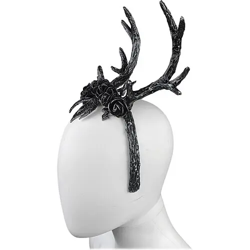 Рога Чёрный олень на обруче - фото 2