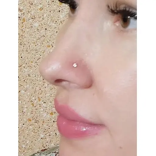 Золота сережка-пірсинг Dear в ніс Dear с фіанітом. 1023.1 - фото 4