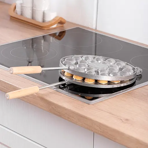 Форма для выпечки орешков со сгущенкой орешница с ручками диаметром 23 см на 23 ореха + цветок, Ласунка 83564 - фото 4