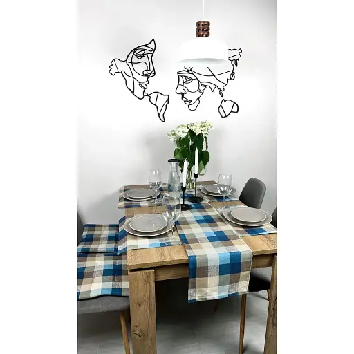 Комплект Доріжка водовідштовхувальна Шахматка синя 200х40 см 4 шт.