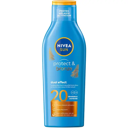 Сонцезахисний лосьйон NIVEA SUN Захист та засмага SPF 20 200 мл - фото 1
