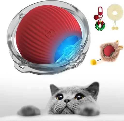 Умный интерактивный кошачий мяч - плюшевая умная автоматическая игрушка для кошек с подсветкой, интерактивная игрушка