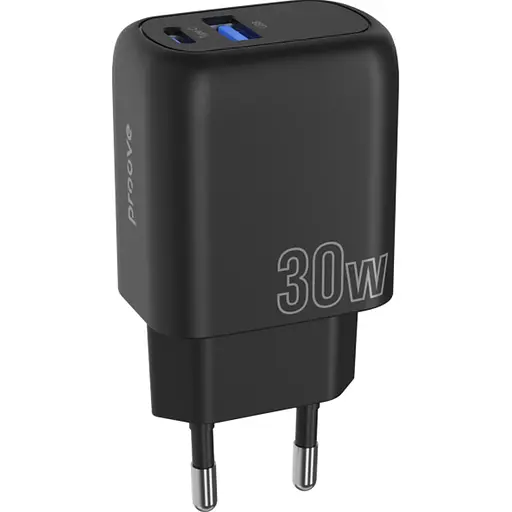 Мережевий зарядний пристрій Proove Silicone Power Plus 30W Type-C + USB Black (WCSP3011001) [130279]