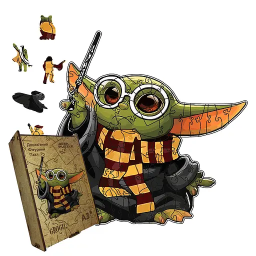 Пазл деревянный Волшебник Грога, А5, Деревянная коробка 35 элементов