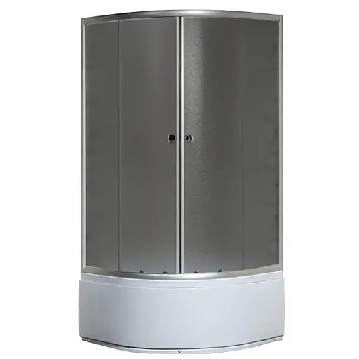 Душевая кабина с высоким поддоном Mixxus Plain SCT01 -90x90x195-GR Satin серое тонированное стекло 4 мм MI6895, Универсальная, тонированная, хром матовый - фото 4