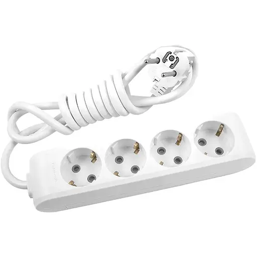 Подовжувач Panasonic X-tendia із заземленням 4 гнізда, 5 м, з захистними шторками, сірий