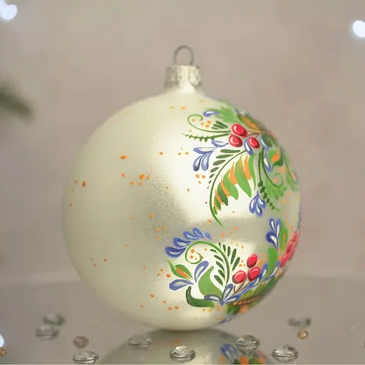 Ялинкова прикраса Санта Шоп Калиновий візерунок скло (4820001154306) - фото 2