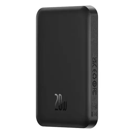 Магнитный павербанк Baseus Magnetic 5000 mAh 20 W с беспроводной зарядкой MagSafe и индикатором заряда черный - фото 2