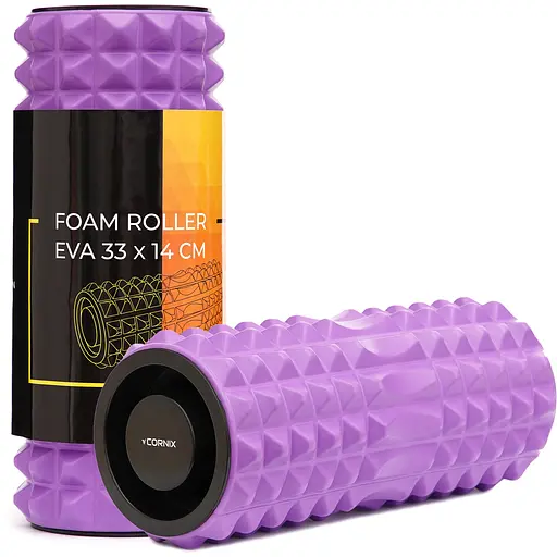 Масажний ролик Cornix EVA 33 x 14 см (валик, ролер) XR-0338 Violet - фото 1