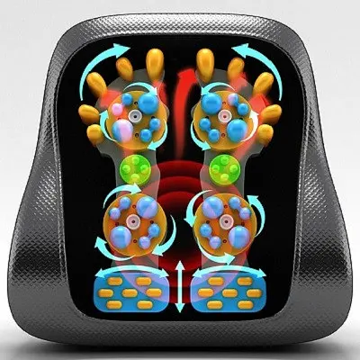 Массажная роликовая подушка для шеи, спины и тела Junsu 96Z Черный - фото 7