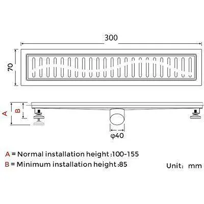Душовий канал Gappo G83007-3 70x300 мм нержавіюча сталь - фото 6