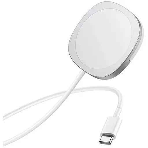 Зарядний пристрій Qi HOCO core magnetic holder wireless fast charger CW35 білий 15W - фото 1