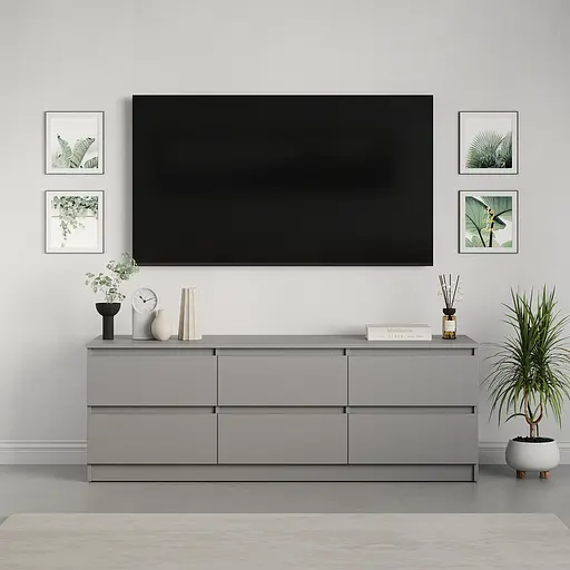 Тумба під телевізор MebelStar Нео 6Ш 150x43x53 см Сіра мишка (MBS-1285) - фото 2