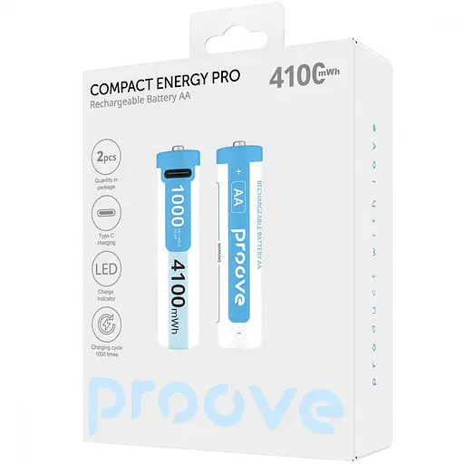 Акумуляторни батарейки Proove Compact Energy Pro AA 2 pcs white - фото 2