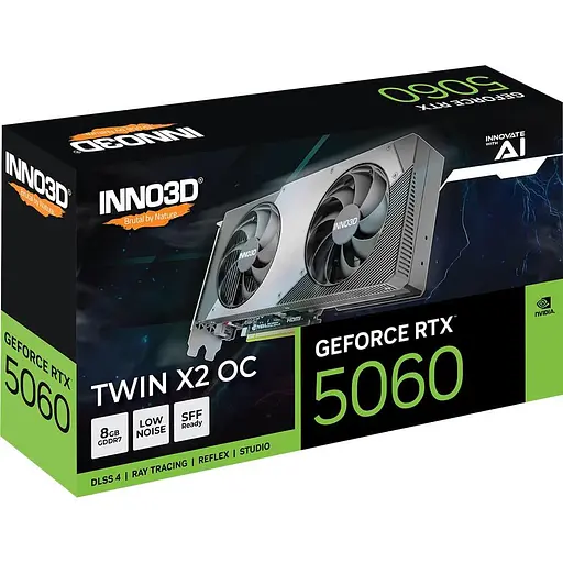Видеокарта Inno3D RTX 5060 8GB TWIN X2 OC (N50602-08D7X-195070N) (GDDR7, 128 bit, PCI-E v5.0 x16) - фото 2