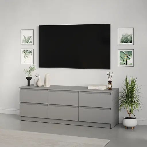 Тумба під телевізор MebelStar Нео 6Ш 150x43x53 см Сіра мишка (MBS-1285)