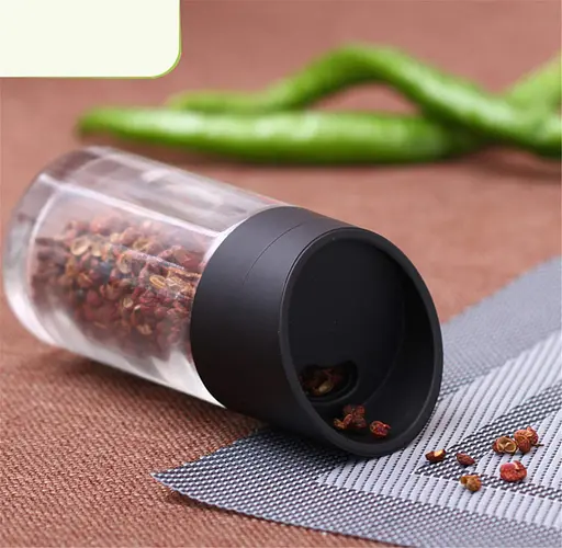 Набор из 12 стеклянных баночек для специй и приправ на вращающейся подставке 360 градусов, дозатор 3 режима Черный 88203 - фото 8