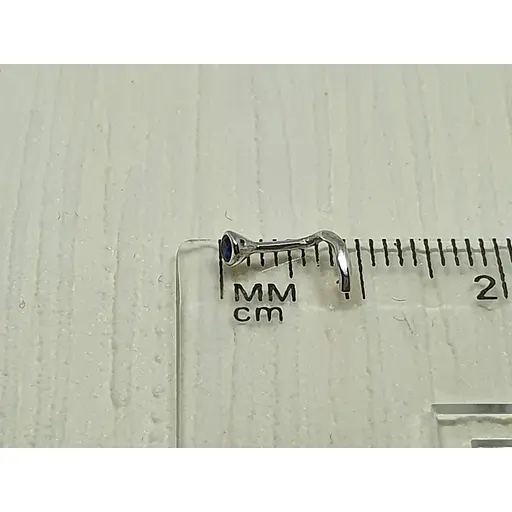 Срібна сережка-пірсинг в ніс Dear. 1023.6С Синій - фото 3