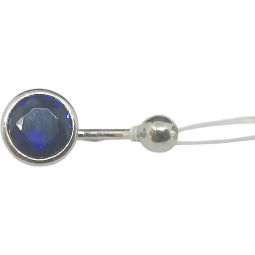 Срібна сережка для пірсингу пупка Silvex 925 з фіанітами. ПР2ФЛТ/020