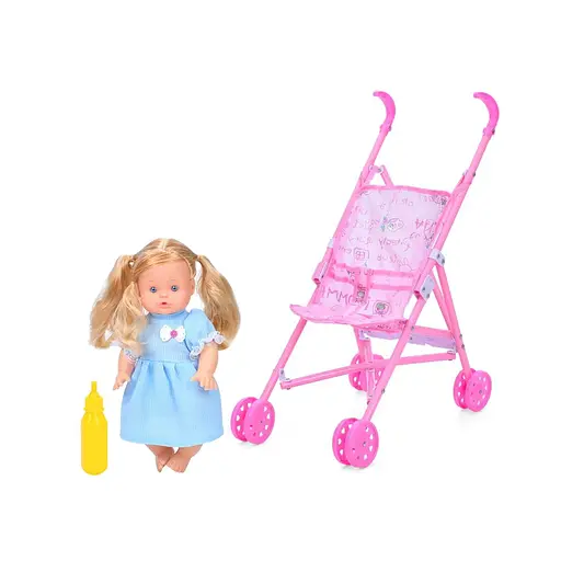 Коляска з лялькою, 37x23x50 см, лялька 31 см, (В асортименті)