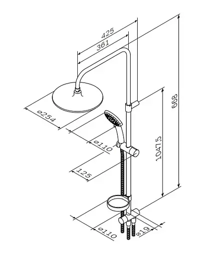 Душовий гарнітур AM.PM Like Showerspot F0780000, Хром - фото 2