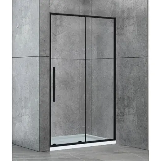 Душевые двери Dusel DSL191B 1400x1900, универсальные, прозрачный, черный матовый - фото 1