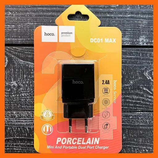 Зарядное устройство Hoco DC01 Max Porcelain блок питания 2 USB 2.1 A - фото 2