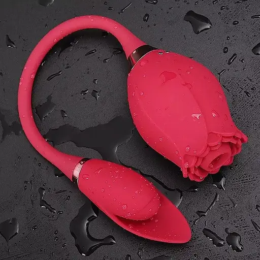 Вакуумный вибратор "Роза" Valery двойная стимуляция USB Розовый K0499-1 - фото 10