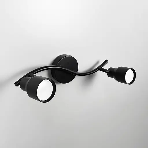 Чорний світильник із 2-ма регульованими плафонами | Арт. 52039/2 BK | Line F - фото 1