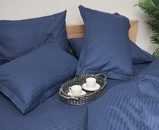 Набор наволочек Moon&Star Satin Stripe Delfi Blue 70х70 см 2 шт - фото 2