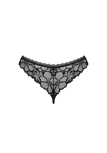 Трусики-стринги Obsessive Serafia XL/2XL чорний - фото 6