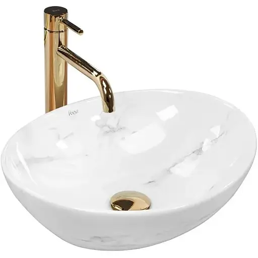 Умивальник Rea Sofia Nature marble накладний мармур REA-U6605, Мармур - фото 1