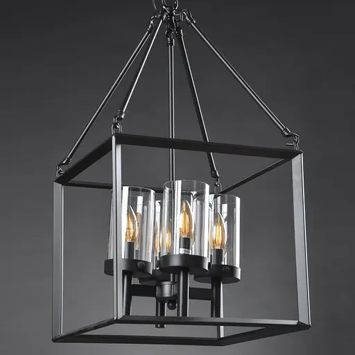 Люстра Brille лофт подвесная свеча E14 40W BK (BL-387S/4) - фото 6