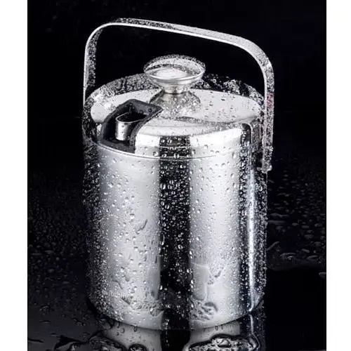 Відерце для льоду Ruhhy 21159 зі щипцями, ложкою, ситечком і кришкою, 1.3 л - фото 1