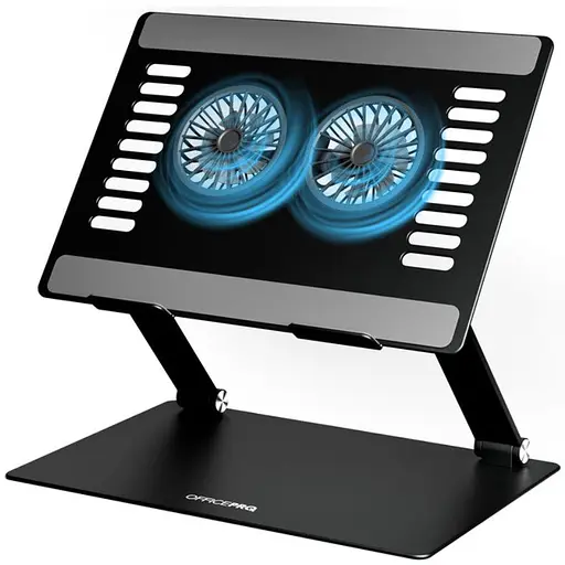 Охолоджувальна підставка для ноутбука до 15.6 дюймів OfficePro LS-122-B 2xfans Alloy Aluminum Black