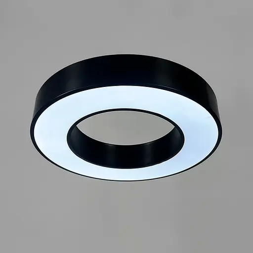 Стельова чорна LED люстра у формі кільця Ø 50х8 см | Line F | Арт. MJ547-500 BK - фото 6