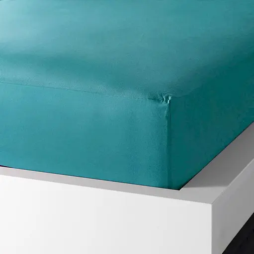 Простирадло на гумці 80х190 см мікрофібра зеленого кольору 327869