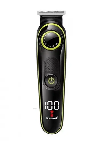 Профессиональная беспроводная машинка Kemei KM-696 для стрижки волос 5в1с USB и LED-дисплеем 5вт Черный - фото 2
