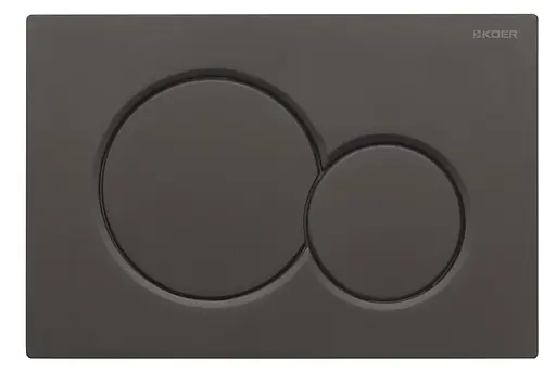 Панель змиву Koer KT-0601-05 пластикова, кнопка кругла KR5176, Чорний матовий - фото 3